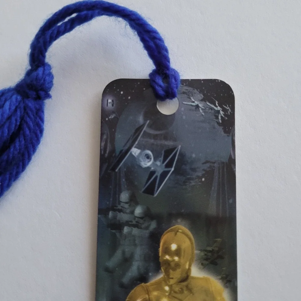 Vintage Y2K Star Wars Bookmark Droids C-3PO R2-D2 00/2002 Yarn Tassel CEBM-2130X
